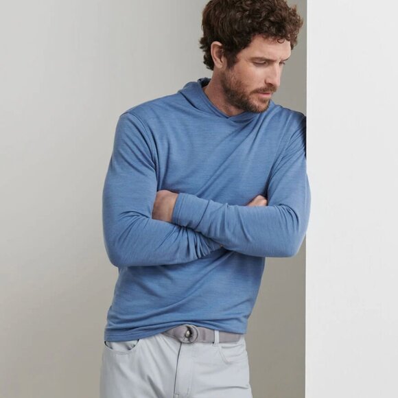 Peter Millar Crown Crafted Excursionist Flex Popover Hoodie Wool Blend Men's XXL - Picture 1 of 6